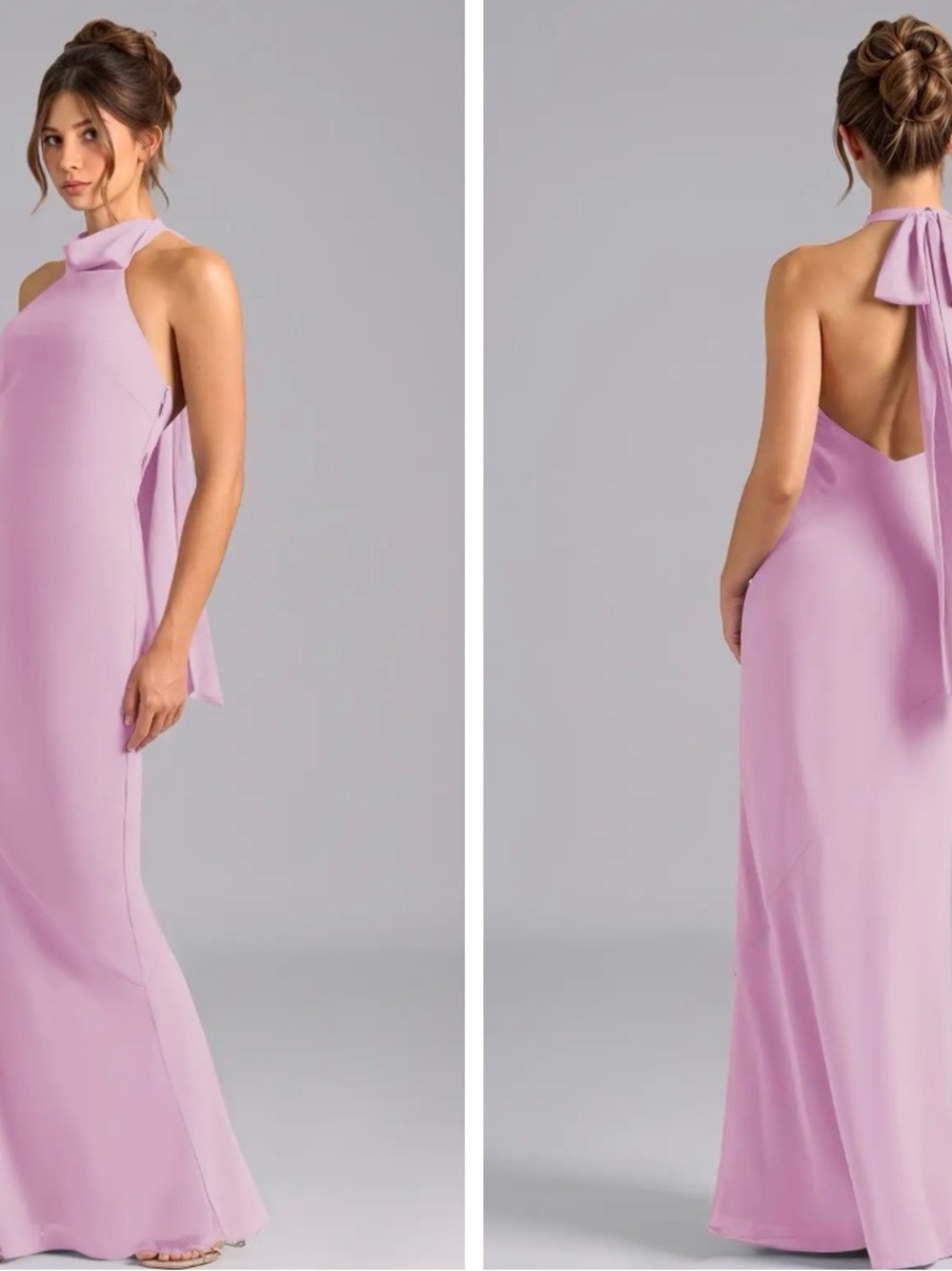 Azazie Velli Halter Dress Candy Pink